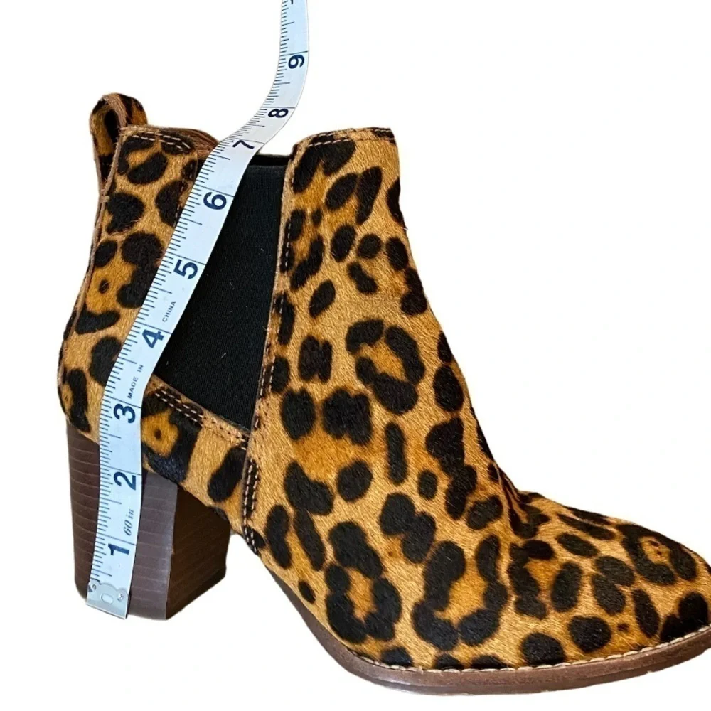 Madewell the Regan leopard print calf hair ankle boots